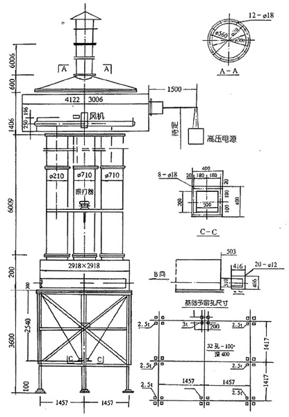 CJMA、CJMB型高壓靜電管式除塵器
